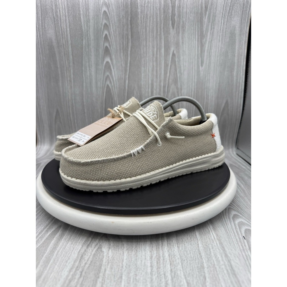 Hey Dude Wally Braided‎ Womens Size 10 Off White Taupe Casual Slip On Shoes NEW